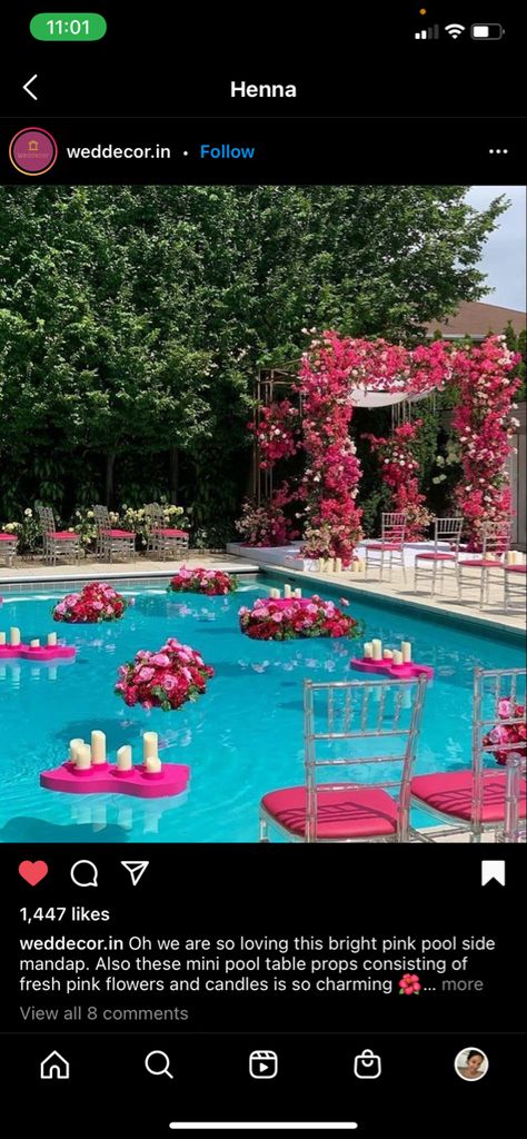 Swimming Pool Decorations, Mini Pool Table, Wedding Entrance Decor, Mandap Decor, Wedding Mandap, Wedding Entrance, Pool Decor, Engagement Decorations, Pool Side