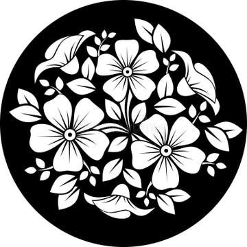 White Flower Ornament on a Black Circle Background. Vector Illustration. Stock Vector - Illustration of element, circle: 65349112 Black Background Illustration, Ornament Illustration, Glass Painting Patterns, 카드 디자인, Flower Stencil, Flower Ornaments, Black Silhouette, Flower Svg, Background Illustration