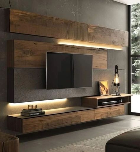 Tv Unit Design | Interior Design Ideas ✨️ . . . . . . #trendingpost #explorepage✨ #lightingdecor #explorepost #tvwalldesign #tvunit #interiors #livingroomdesign #trendingdesign #tvunitdesign #sethiglassplywood #homedecor #tvunitdesign #interiordecor #interiordesign #luxurylifestyle #tvcabinetdesign #adventuretravel #healthylifestyletips #makeupbyme #hairstyleideas #actorslifestyle Tv Unit With Storage, Shelves For Books, Tv Storage Unit, Tv Cabinet Design, Tv Wall Design, Tv Unit Design, Tv Units, Tv Unit, Wood Shelves