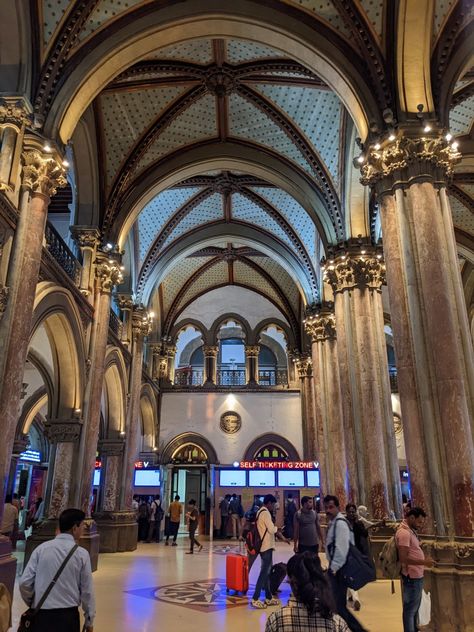 Chhatrapati Shivaji Maharaj Terminus, Mumbai, formerly Victoria Terminus, Bombay station code: CSMT- is a historic railway terminus and UNESCO World Heritage Site in Mumbai, Maharashtra, India. Chatrapati Shivaji Terminus Mumbai, Victoria Terminus Mumbai, Csmt Mumbai Snap, Csmt Mumbai Aesthetic, Marine Drive Mumbai Snapchat, Mumbai Station, Csmt Mumbai, Mumbai Architecture, Layla Core