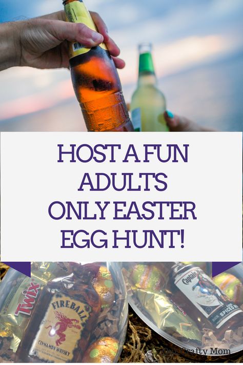 Host a fun and simple adult Easter egg hunt with these inexpensive ideas. Why should the kids have all the fun?! #easteregghuntforadults #adulteasteregghunt Adult Egg Hunt Fillers, Egg Hunt For Adults, Easter Egg Hunt For Adults, Adult Easter Games, Adult Easter Party, Adult Easter Egg Hunt, Simple Easter Eggs, Adult Easter Baskets, Easter Scavenger Hunt