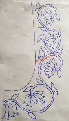 Blouse Embroidery Tracing Designs, Aariwork Blouse Designs Tracing, Aariwork Tracing Patterns, Tracing Designs For Aari Work Blouse, Tanjore Border Designs, Pichwai Border Design, Pichwai Drawing For Tracing, Aari Neck Design For Tracing Paper, Kodi Design Aari Work Tracing Paper