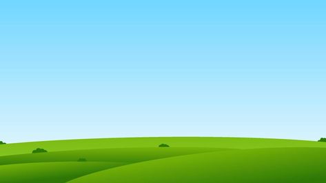 landscape cartoon scene. green field with bush on hill and summer clear blue sky with blank space for background and design element Scene Green, Green Field, Tree Saw, Clear Blue Sky, Blank Space, Cityscape Photos, Logo Banners, Nature Backgrounds, Photo Template