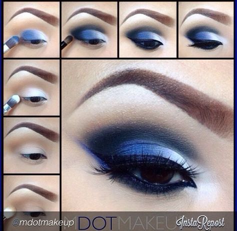 Blue and White Eye Makeup Tutorial Blue Eye Makeup Looks, White Eye Makeup, Eye Makeup Looks, Beauty Make-up, Youtube Makeup, Makijaż Smokey Eye, Makeup Looks Tutorial, Blue Eyeshadow, John Travolta