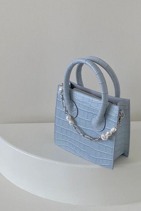 Abbey Bominable Aesthetic, Blue Aesthetics, Blue Widget, Purse Aesthetic, Korean Bag, Abbey Bominable, My Style Bags, Light Blue Aesthetic, Aesthetic Bags