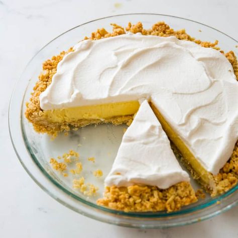 North Carolina Lemon Pie | America's Test Kitchen Recipe Food Summer Party, Best Lemon Desserts, Desserts For Summer, Gram Crackers, America Recipes, Lemon Pie Recipe, Cooks Country Recipes, Donut Toppings, 4th Of July Dessert