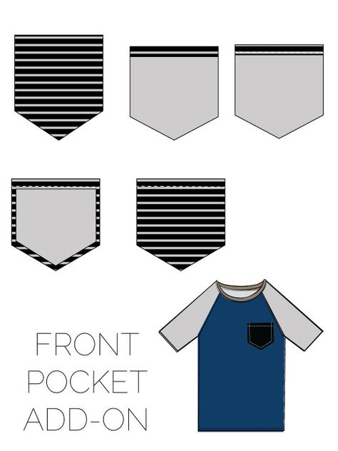 Sew Pocket On Shirt, Sewing A Pocket On A Shirt, Add Pocket To Tshirt, How To Add A Pocket To A Shirt, How To Sew A Pocket On A Shirt, How To Sew A Pocket, Shirt Pocket Pattern, Diy Kids Shirts, Pocket Tutorial