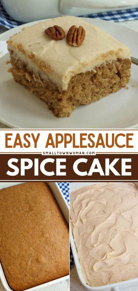 Apple Dapple, Easy Applesauce, Applesauce Spice Cake, Applesauce Cake Recipe, Cinnamon Cream Cheese, Applesauce Cake, Cake With Cream Cheese Frosting, Apple Cake Recipes, Cinnamon Cream Cheese Frosting