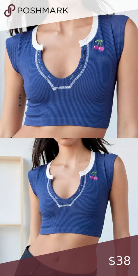 NWT Urban Outfitters Out From Under Go For Gold Seamless Top Go For Gold Seamless Top, Cherry Embroidery, Seamless Top, Going For Gold, Ribbed Crop Top, Urban Outfitters Tops, Light Purple, Fashion Forward, Fitness Models