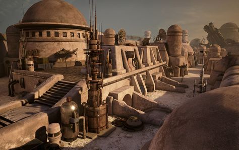 Star Wars Architecture, Star Wars Buildings, Star Wars Mos Eisley, Star Wars Locations, Star Wars Diorama, Hoth Star Wars, Star Wars Planets, Miniature Terrain, Disney Time