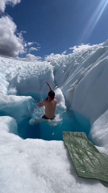 Park People on Instagram: "🥶 Take a polar plunge in Wrangell St Elias National Park of Alaska! Check out @navigatingvanlife for their tips on jumping into this icy blue water!" Polar Plunge, Icebergs Photography, Polar Bear Plunge, Polar Bear On Iceberg, Polar Bear Underwater, Blue Ice Cave Iceland, Icy Blue, Alaska Travel, Blue Water