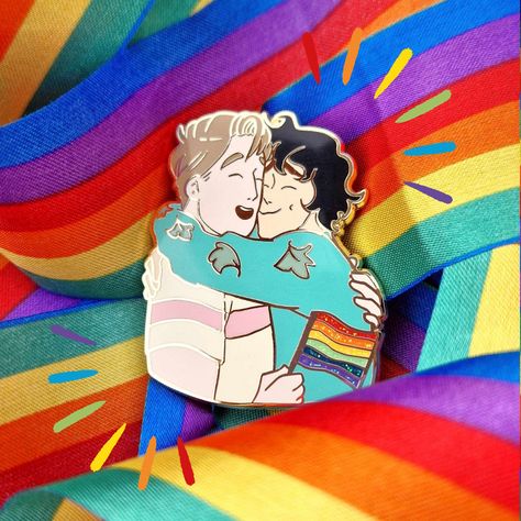 The wait is finally over! We're pleased to reveal our officially licensed Nick and Charlie Heartstopper Pride Pin, complete with a glittery pride flag!  Working again with @aliceoseman has been an absolute delight and I'm so pleased we could bring such a cute pin to life! 10% of sales will be donated to the brilliant charity, @genderedintelligence  On sale from Saturday 15th June at 5PM BST!  Mark your calendars!  ⁠ #Heartstopper #NickAndCharlie #PRIDE #HeartstopperPride Nick And Charlie Pride, Charlie Pride, Nick And Charlie Heartstopper, Charlie Heartstopper, Nick And Charlie, Pride Flags, Enamel Pin, Graphic Novel