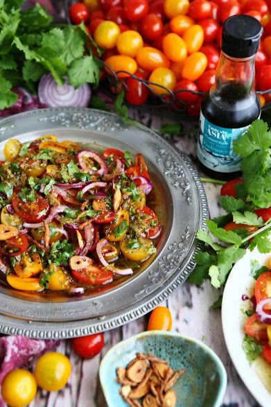 Ottolenghi Salad Recipes, Asian Tomato Salad, Ottolenghi Side Dish, Salad Ottolenghi, Ottolenghi Salad, Ottolenghi Tomato Salad, Ottenlenghi Simple Recipes, Ottolenghi Green Bean Salad, Yotam Ottolenghi Recipes