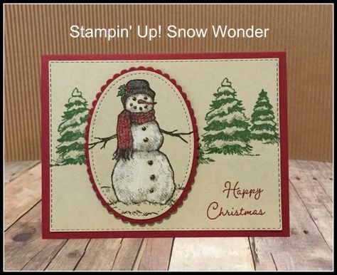 Stampin’ Up! Snow Wonder | Cindy Lee Bee Designs Papercraft Christmas Cards, Stampin Up Weihnachten, Happy Christmas Card, Snowman Christmas Cards, Snow Time, Homemade Greeting Cards, Snowman Cards, Stampin Up Christmas Cards, Stampin Up Christmas