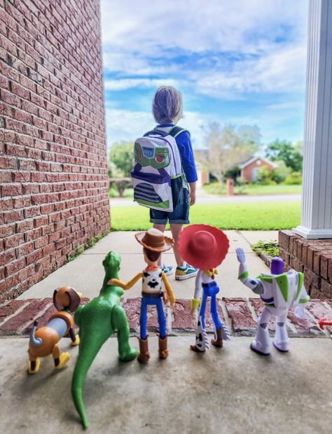 Toy Story 1st Day Of School Picture, Toy Story Birthday Shoot, Toy Story Sibling Announcement, Toy Story Back To School Photo, Toy Story Toddler Photoshoot, Toy Story First Birthday Photoshoot, Toy Story School Photo, Toy Story Theme Photoshoot, Toy Story First Day Of School Photo