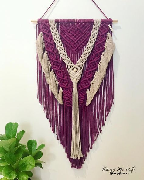 Two Color Macrame, Color Macrame Wall Hanging, Two Tone Macrame, Multicolor Macrame, Macrame Wall Hanging Pattern, Broome Western Australia, Color Macrame, Large Woven Wall Hanging, Plant Hanger Macrame