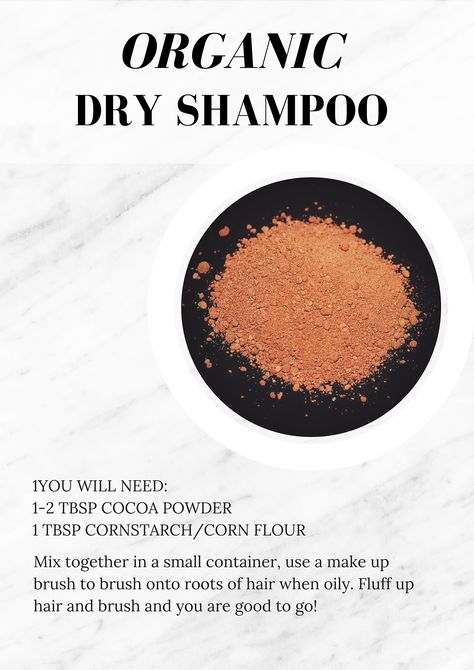 AMAZING AND IT WORKS!! This all organic and natural dry shampoo DIY is my go-to everytime I do not want to wash my hair. You only need to cocoa powder if you are dark blonde/brunette. If you are light blonde all you need is corn starch and you are good to go! See more organic living inspiration here: www.instagram.com/wholesome.change Natural Dry Shampoo Diy, Cocoa Powder Dry Shampoo, Powder Dry Shampoo, Female Cycle, Organic Dry Shampoo, Shampoo Diy, Light Red Hair, Natural Dry Shampoo, Wash My Hair