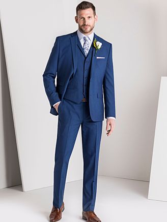 Wedding Suit Blue, Blue Tweed Wedding Suits, Beach Wedding Groom Attire, Blue Groomsmen Suits, Groom Blue Suit, Blue Three Piece Suit, Blue Groomsmen, Navy Suit Wedding, Tweed Wedding Suits