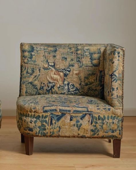 product spotlight: 19th century tapestry chairs these stunning 19th-century chairs are a true work of art! with rich tapestry upholstery and nailhead trim, they bring history and elegance into any room. perfect for adding antique charm to a reading nook, living room, or entryway. these chairs tell a story of timeless craftsmanship to be cherished for years to come. want to make these one-of-a-kind beauties yours? visit our 15 depot st duxbury location anytime tue-fri 11-4 and sat 10-3, or s... Boho Upholstered Chair, Nook Living Room, Moroccan Lounge, Vintage Lounge Chair, Highland Homes, Upholstered Chair, Fabric Set, Tapestry Fabric, Water Spots