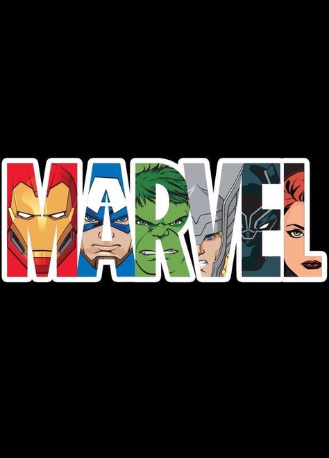 Marvel Design Ideas, Marvel Logo Wallpapers, Marvel Logo Art, Marvel Dc Wallpaper, Marvel Heroes Logo, Marvel Avengers Cartoon, Marvel Superhero Logos, Marvel Prints, Marvel T Shirts