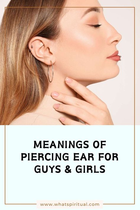 Meanings of Piercing Ear [Right & Left] for Guys & Girls 2 Leo Ear Piercing, Piercing Meanings, Dainty Daith Piercing, Pierced Ears Aesthetic, Right Ear Piercings, Multiple Ear Piercings Aesthetic, Ear Piercing Designs, Celebrity Ear Piercings, Unusual Piercings