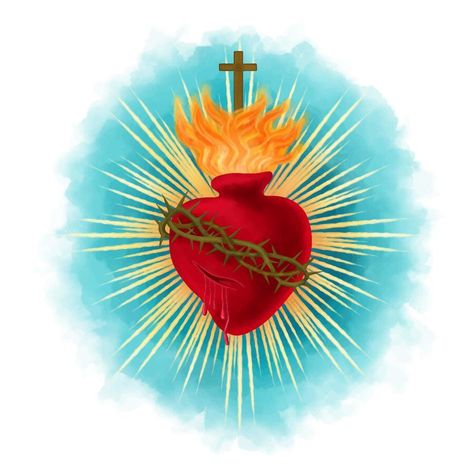 Jesus Crown, Sacred Heart Art, Christian Drawings, Shrines Art, Agnus Dei, Christ Is Risen, Christian Images, Sacred Heart Of Jesus, Divine Mercy