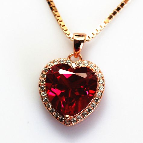 925 Ruby (Lab Created) Heart Pendant & gold 18K,Silver Chain/Ruby Jewellery/Ruby Jewelry/Ruby Jewelery/Ruby Necklace/July Birthstone/RedRuby by JewelryAuthentica on Etsy Ruby Diamond Pendant, Prom Gift, Heart Red, Moon Photography, Halo Pendant, Red Ruby, Gorgeous Jewelry, Fine Jewellery Necklace, Red Garnet