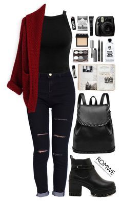 "Romwe 5" by scarlett-morwenna ❤ liked on Polyvore featuring Miss Selfridge, Aquaovo, Aesop, Bobbi Brown Cosmetics, NARS Cosmetics and MAKE UP FOR EVER Bts Stuff, Grunge Look, Red Cardigan, Tween Outfits, Easy Fall, Teenager Outfits, Edgy Outfits, Teen Fashion Outfits, Kettlebell