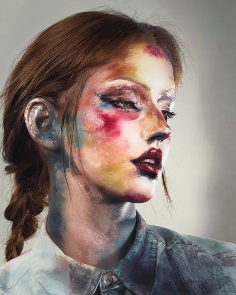 turned myself into an impressionist painting ☆ ☆ ib: @meicrosoft 🖤 products used: @rudecosmetics profx palette @mehronmakeup @laurelcharleston backstage 12 colour edge palette • • #reel #viral #trending #makeup #creative makeup, makeup looks, makeup inspiration, creative makeup, makeup style, pinterest, pinterest girl, transition, transformation, halloween makeup ideas, vintage, retro, vintage fashion, grunge, america, usa, london, london girl, painting, artwork, oil painting, gallery, art g... Oil Painting Makeup, Grunge Painting, Avant Guard, Trending Makeup, Makeup Creative, Oil Painting Gallery, London Girl, Style Pinterest, Halloween Makeup Ideas