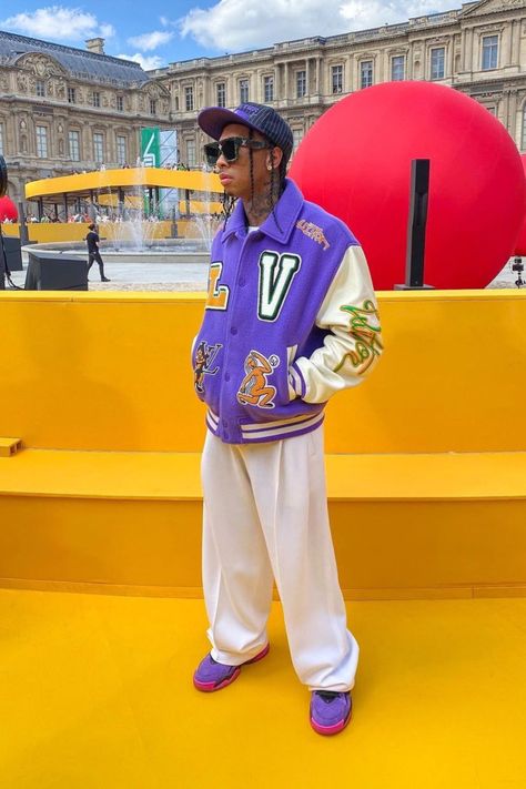 This one is for the culture, Long live Virgil! 🕊 As you can see this jacket is damn excellent & superb from every aspect & perspective of design, stitching, and creation. On the other, each & every single feature of this wardrobe is marvelous enough to steal the show. Tyga is for sure dripping in this drip 💧 Purple Runway, Louis Vuitton Jacket, For The Culture, Pre Owned Louis Vuitton, Men's Jackets, Purple Leather, Louis Vuitton Men, Virgil Abloh, The Culture