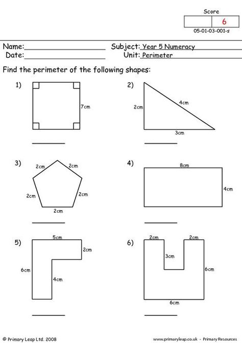 Year-5: Numeracy: Shape-and-space Printable Resources  Free Worksheets for Kids | PrimaryLeap.co.uk Reflection Math, Translations Math, Area And Perimeter Worksheets, Perimeter And Area, Area Worksheets, Find The Perimeter, Perimeter Worksheets, Line Math, Free Worksheets For Kids