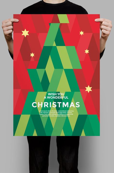 Christmas Poster Design, Geometric Christmas, Christmas Graphic Design, Business Holiday Cards, 타이포그래피 포스터 디자인, Christmas Flyer, Christmas Graphics, Christmas Poster, Christmas Card Design