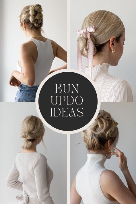 Bun Bliss: Elevate Your Style with Chic Bun Hairstyles 22 Ballet Bun Wedding Hair, Romantic Bun Hairstyles, Classic Bun Hairstyles, Updo With Bow, Bow Bun Hairstyle, Formal Bun, Fancy Buns, Chic Bun, Low Bun Updo