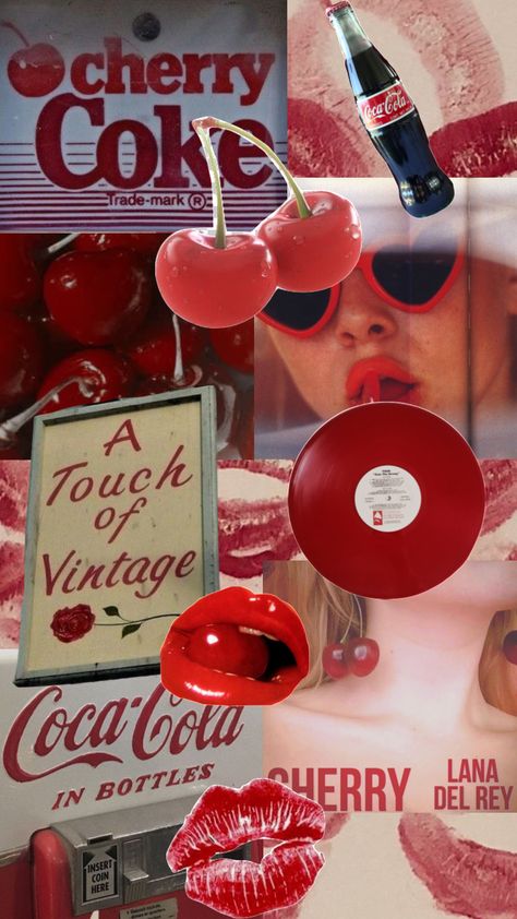 Cherry Coke Wallpaper Aesthetic, Red 50s Aesthetic, Cherry Cola Aesthetic Vintage, Cherries Aesthetic Vintage, Red 1950s Aesthetic, Cherry Pop Aesthetic, Cherry Vanilla Coke Aesthetic, Cherry Coke Wallpaper, Cherry Cola Wallpaper