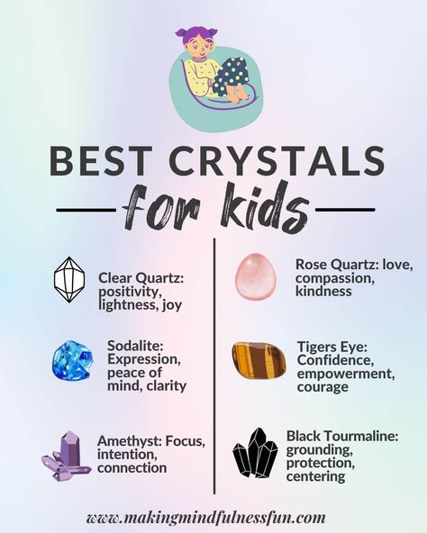 Mindful Activities For Kids, Crystals For Kids, Crystal Children, Spelling For Kids, Best Healing Crystals, What Are Crystals, Calm Kids, Magic Crafts, New Moon Rituals