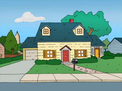 GRIFFIN HOUSE Family Guy House, Cartoon Houses, Rock Houses, Griffin Family, The Office Show, Peter Griffin, Cartoon House, City Cartoon, Suburban House