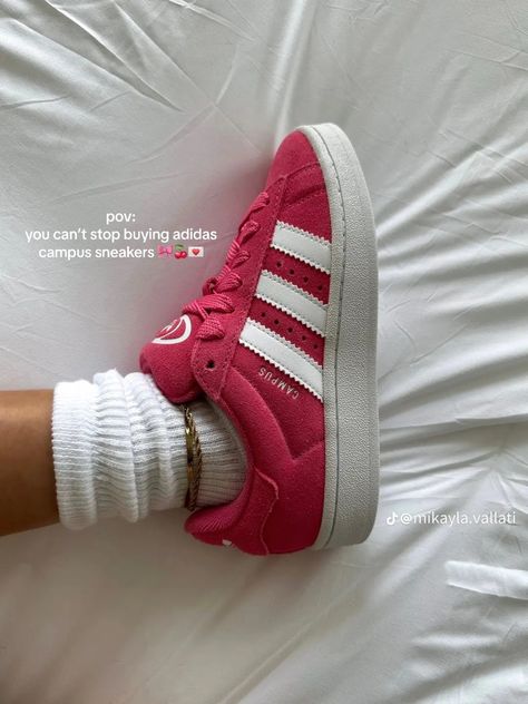 Campus 00s Pink, Campus Sneakers, Looks Adidas, Trendy Shoes Sneakers, Preppy Shoes, Pretty Shoes Sneakers, Shoe Wishlist, Hype Shoes, Adidas Campus