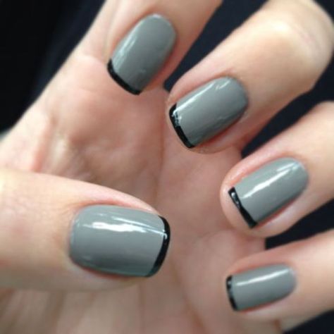 Grey Matte Nails, Grey Nail Art, Grey Nails, Grey Nail Designs, Nail Tip Designs, Black Tips, Makeup Hacks Beauty Secrets, Lavender Nails, Nail Colors Winter