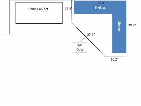 Corner Pantry Layout, Walk In Pantry Dimensions, Corner Pantry Dimensions, Bead Board Wallpaper, Small Corner Pantry, Pantry Alternatives, Corner Pantry Organization, Pantry Dimensions, Corner Kitchen Pantry