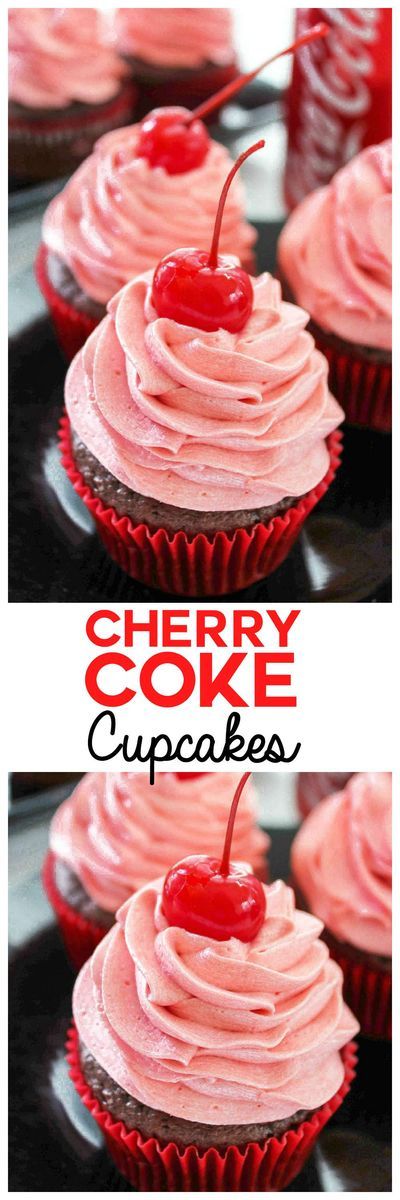 Cherry Coke Cupcakes, Cherry Cola Cupcakes, Magic Cupcakes, Soda Cupcakes, Coke Cupcakes, Gorgeous Cupcakes, Chocolate Cherry Cupcakes, Tasty Cupcakes, Boozy Treats