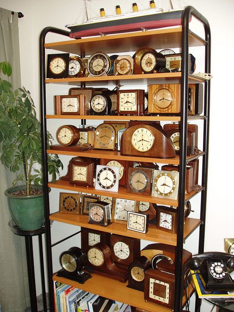 Clock collection (ClockGuyPDX, via Flickr). Titanic Model, Clock Collection, Vintage Clocks, Tic Toc, Clock Shop, Old Clocks, Antique Clock, George Nelson, Antique Clocks