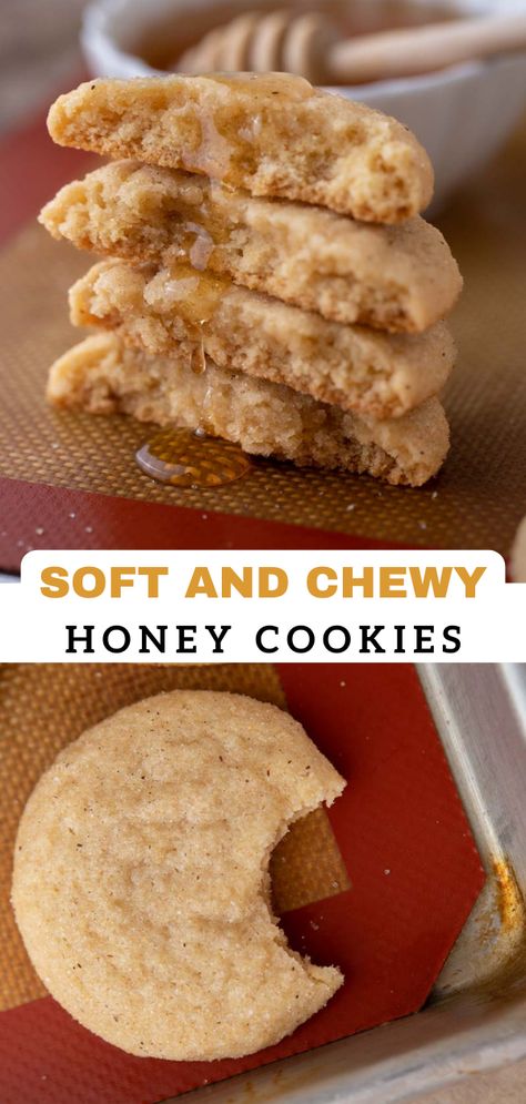 Everyday Cookies, Honey Cookies Recipe, Cookies Soft And Chewy, Lifestyle Of A Foodie, Honey Cake Recipe, Soft Cookie Recipe, Honey Cornbread, Cookie Sandwiches, Real Honey