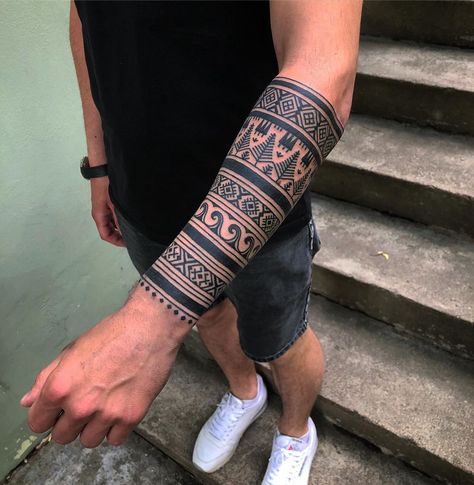 HAIvarasly on Instagram: “Progress. Aciu Vytautai!!” Tato Maori, Wrist Band Tattoo, Band Tattoos For Men, Forearm Band Tattoos, Tattoo Meanings, Band Tattoo Designs, Armband Tattoo Design, Wrist Tattoos For Guys, Tattoos Geometric