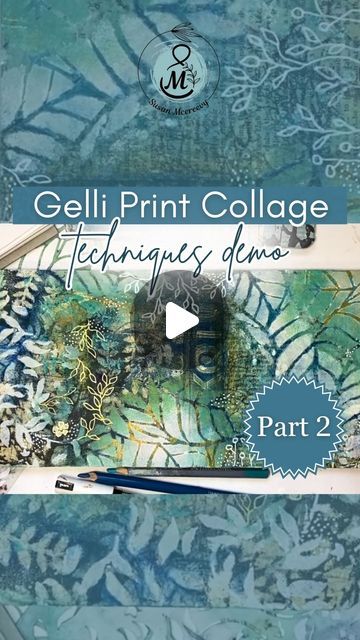 Susan McCreevy | Mixed media Artist on Instagram: "In this episode, buckle up for part two of my sketchbook collage demo!✌

I’ll show you how I craft stunning collages and provide helpful tips throughout.
Learn how to avoid clashing imagery in your designs and the importance of planning before starting a painting.

I'll also share insights on using colour palettes and water-soluble pencils in artwork. 

Type "YES" to watch the full video!" Mixed Media Backgrounds Ideas, Gelli Plate Tutorial, Sketchbook Collage, Gelli Printing Techniques, Gelli Printing Art, Gelli Plate Art, Gelli Prints, Gel Plate, Gelli Plate Printing