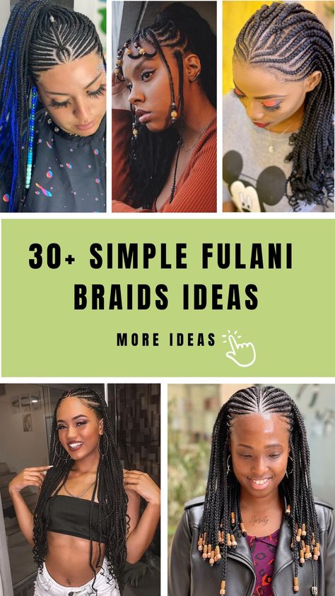 30 Stunning Fulani Braids Ideas for 2024 Fulani Braids With Ponytail, Fulani Braided Ponytail, Medium Fulani Braids With Design, Ghanian Braids Hairstyles, Fulani Braids Side Part, Half Cornrows Half Knotless Braids, Medium Fulani Braids, Fulani Knotless Braids, Fulani Braids Hairstyles Designs