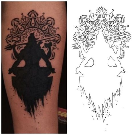 Shiva Tattoo Stencil Design, Mahadev Tattoo Stencil, Shiva Art Tattoo, Shiva Tattoo Stencil, Mahadev Png, Coverup Tattoo Designs, Lord Shiva Tattoo Design, Shiva Tattoo Ideas, Arm Cover Up Tattoos