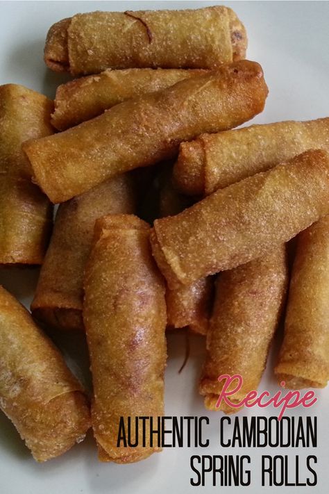 Cambodian Egg Rolls Recipe, Cambodian Food Recipes, Khmer Recipes, Cambodian Recipes, Cambodian Cuisine, Cambodia Food, Chicken Spring Rolls, Cambodian Food, Khmer Food