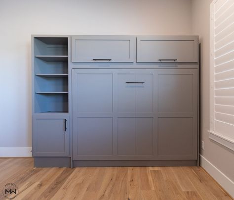 Madewell Woodworks | Horizontal Queen Murphy Bed with.Upper Cabinet Horizontal Queen Murphy Bed, Murphy Bed Wall, Horizontal Murphy Bed, Upper Cabinet, Queen Murphy Bed, Wall Beds, Murphy Beds, Folding Beds, Upper Cabinets