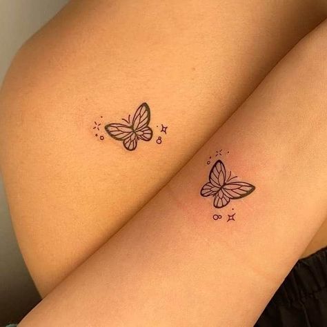 #tattoo #besties #matching #cutetattoo #butterfly “not my pic” Simple Butterfly Tattoo, Butterfly Hand Tattoo, Unique Butterfly Tattoos, Butterfly Wrist Tattoo, Small Matching Tattoos, Butterfly Tattoo Meaning, Matching Best Friend Tattoos, Small Butterfly Tattoo, Butterfly Tattoos