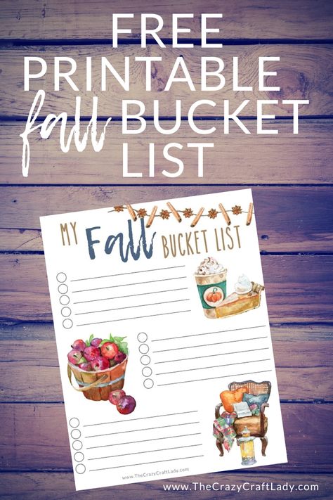 Fall Bucket List Printable - The Crazy Craft Lady Fall Chalkboard Art, Fall Bucket List Printable, Blue Fall Decor, Fall Chalkboard, Bucket List Printable, Seasonal Printables, Free Fall Printables, Cricut Hacks, Painted Clay Pots